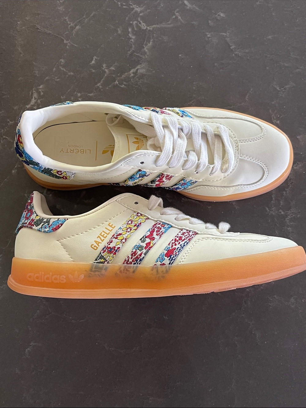 Adidas Women’s Gazelle Sneakers with Liberty Floral Print Accents- size 7.5